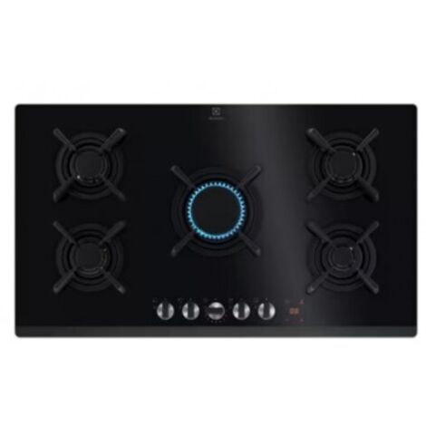 Electrolux KGG953753K Piano cottura Serie 800 Flamelight 90cm. Colore del prodotto: Nero, Posizionamento dell'apparecchio: Da incasso, Dimensione della larghezza del piano cottura: 90 cm. Certifica...
