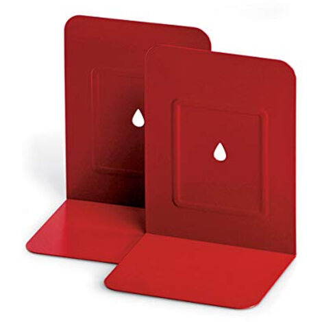 Lebez 088R Coppia Fermalibri in Metallo Rosso Verniciato