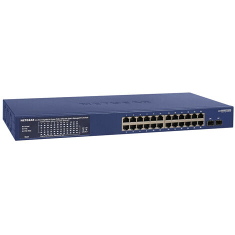 NETGEAR GS724TP-300EUS switch di rete Gestito L2/L3/L4 Gigabit Ethernet (10/100/1000) Supporto Power over Ethernet (PoE) Blu (1/4)