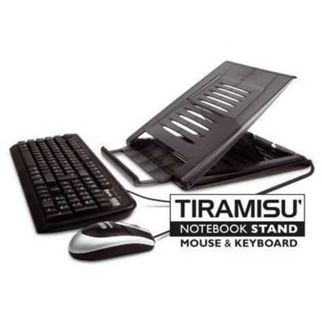 Hamlet XTMS100KM Tiramisù Notebook stand with keyboard and mouse Nero (1/4)