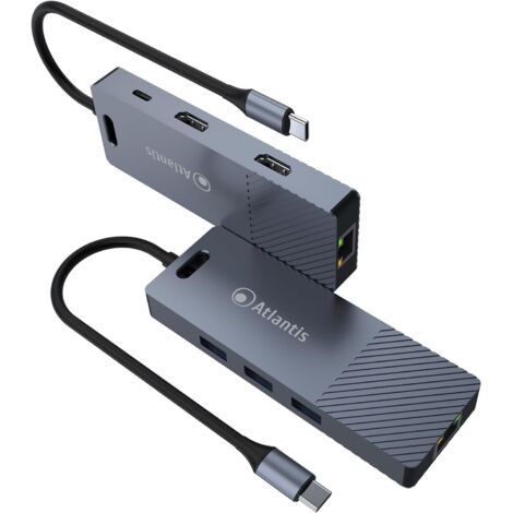 Atlantis Land A04-TCDK48 replicatore di porte e docking station per laptop Cablato USB 3.2 Gen 1 Type-C Grigio (1/3)