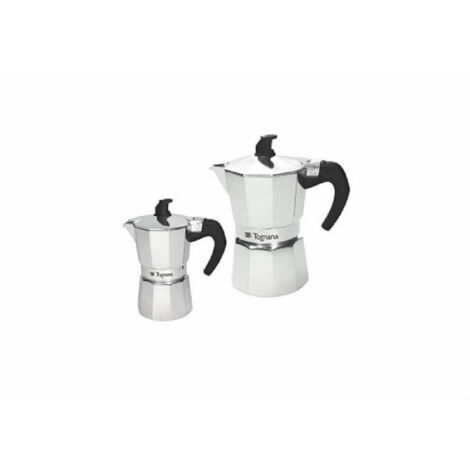 Tognana Coffee Time set 2 caffettiere moka in alluminio 1 e 3 tazze nera