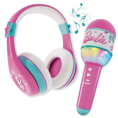 Lisciani Barbie Sound Your Style Combo cuffia e microfono Rosa Turchese (1/4)