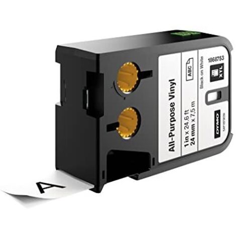 Dymo 1868753 - Nastro vinilico adatto a XTL, 24 mm x 7 m, bianco e nero. (1/5)