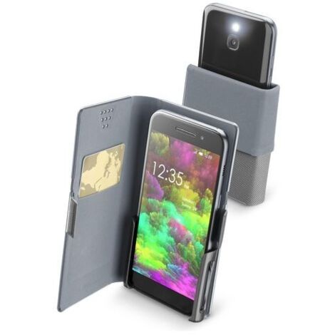 Cellularline Slide e Click Custodia Cover Flip a Libro Universale Regolabile per Smartphone Nero (1/4)