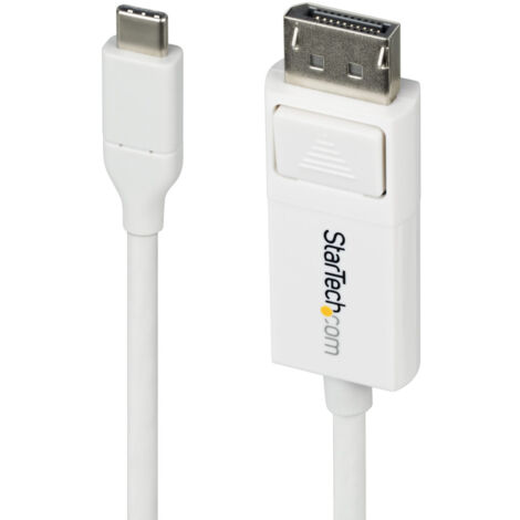 StarTech.com Cavo da USB-C a DisplayPort 1.2 da 2m, 4K 60 Hz, cavo adattatore bidirezionale da DP a USB Type-C / da USB-C a DP, compatibile con Thunderbolt, Bianco (1/5)