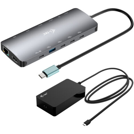 i-tec Metal USB-C Nano 3x Display Dock, 2x HDMI 1x USB-C video with Power Delivery 140W + Universal Charger 140 W (1/5)