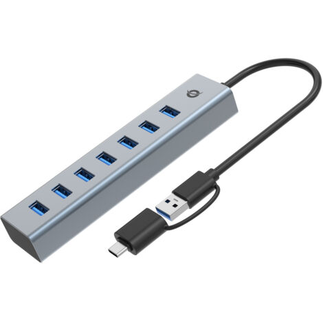 Conceptronic HUBBIES21G hub di interfaccia USB 3.2 Gen 1 (3.1 Gen 1) Type-A 5000 Mbit/s Grigio (1/4)