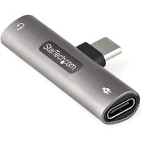 StarTech.com Adattatore USB C Jack audio - Caricatore USB-C e Adattatore cuffie /spinotto audio 3.5mm. Caricabatterie USB Type-C Power Delivery Pass-through da 60W - Per telefono/tablet/portatile USB-