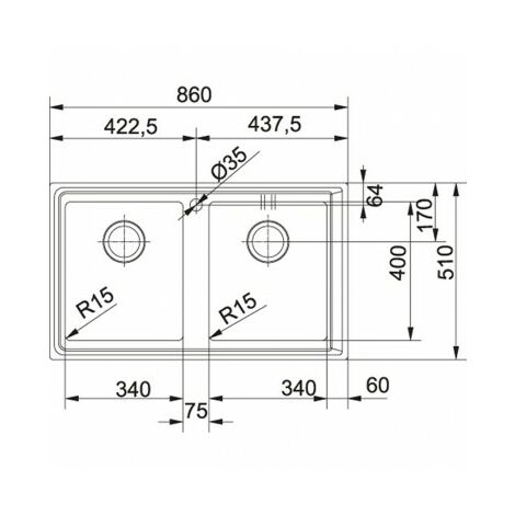 Franke Neptune Plus NPX 620 Lavello 51X86 Cm 2 Vasche Rettangolare ...