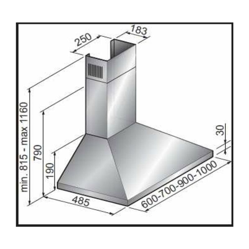 Hotte décorative murale 60 cm SOGELUX HCL69BF blanche