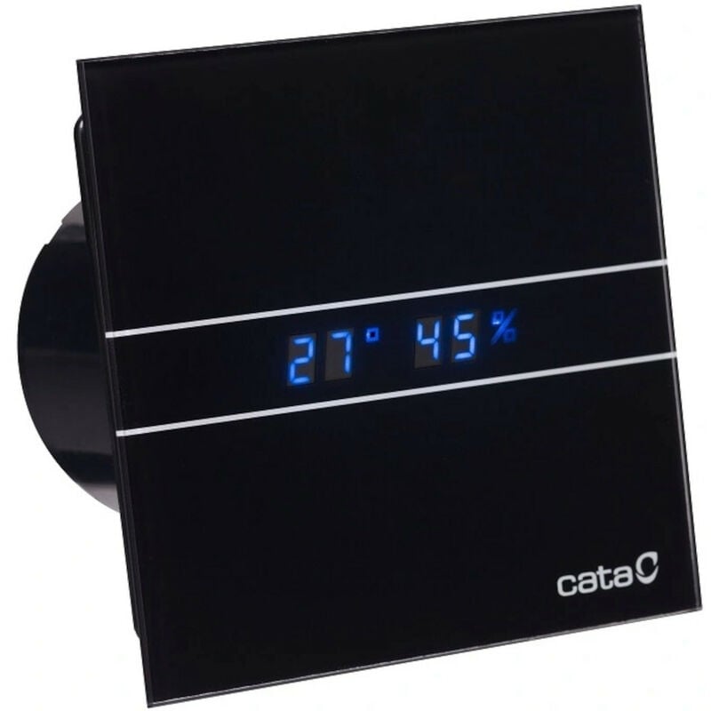 Aérateur extracteur E-100 Glass Noir Timer Hygro CATA