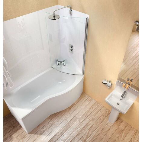 Cleargreen Baignoire Douche Asymetrique Ecoround R22 170x80x74 Cm Lucite