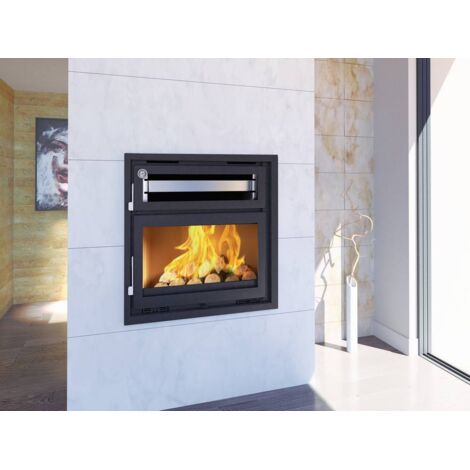 Insert De Cheminée FM Biomasa I-170 12,6kW - Porte Fonte, Noir, Neuf (emballage Modifié)