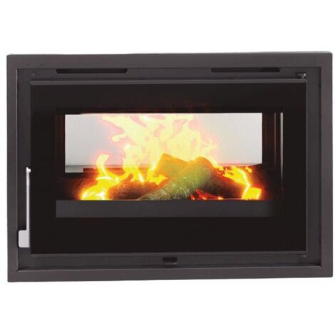 Fm Calefaccion – Insert cheminée acier double face – Verre sérigraphié noir – Puissance 13/18,8kW – Rendement 81% – Sortie fumées 200mm – Volume chauffe 340m3