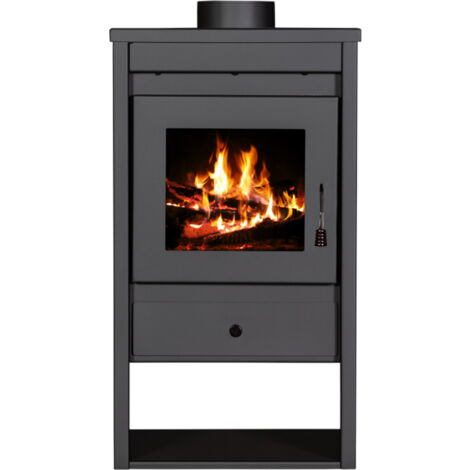 Victoria – Poêle à bois LUNA 10kW – Rendement 83,08 % – Pour bûches jusqu'à 35 cm – Classe énergétique A+ – Raccordement sortie verticale Ø150 mm