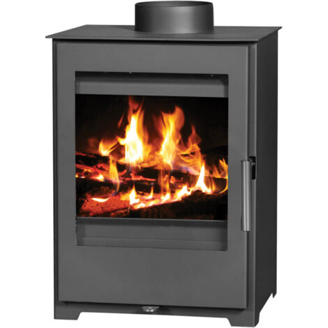 Victoria – Poêle à bois 5kW noir – Rendement 80,01% – Volume de chauffe jusqu'à 110 m3 – Bûches jusqu'à 25 cm – Sortie verticale Ø150mm - SL 5 KW