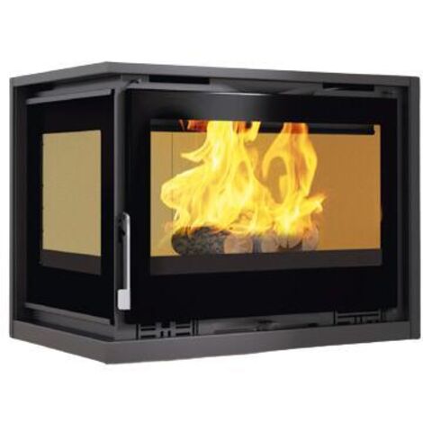 FM Insert d'angle turboventilé IT-182IFK 12,8kW foyer en fonte et verres sérigraphiés (1/4)