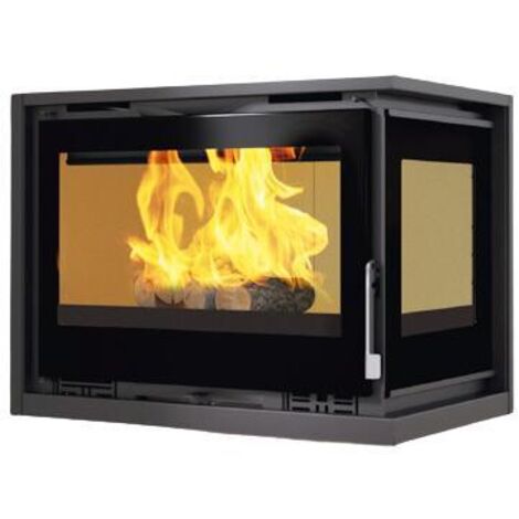 FM Insert d'angle turboventilé IT-182DK 12,8kW foyer vermiculite et verre sérigraphié (1/4)