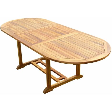 Table ovale en teck aspect huilé MUNGGI L.180-240 P.100 cm