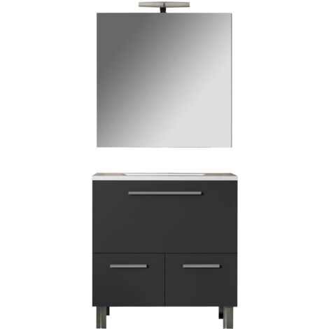 Ensemble de salle de bain LUTON 80 cm Anthracite Mat (1/2)