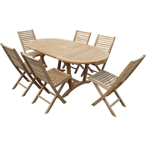 Ensemble de jardin en teck premium SALIA 6 chaises Ballea (1/5)