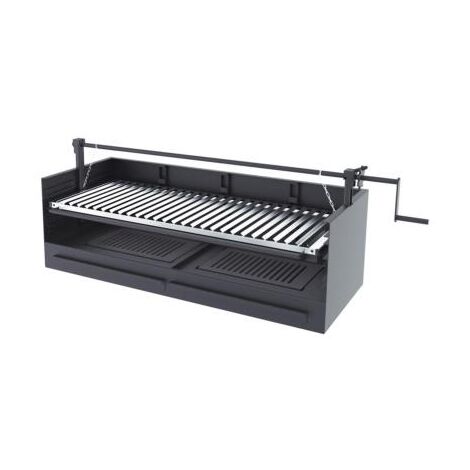 Barbecue Argentin Bois Et Charbon FM BVE-82 80cm Grille Suspendue à Manivelle