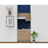 Moderna – Kitchenette ONELIA 100 cm – Évier inox 18/10 monobloc Ø450 – Domino induction 2 zones avec booster – Montage facile