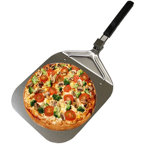 Set à pizza avec pierre réfractaire, pelle pliante, manche en bois et coupe- pizza