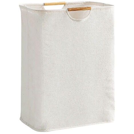 Panier à linge pliable en tissu gris chiné avec couvercle 30x30xh 60cm -  RETIF