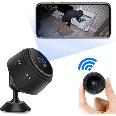Mini cámara WiFi pequeña, Full HD cámara inalámbrica de vigilancia de seguridad para bebés con visión nocturna y detección de interior/exterior