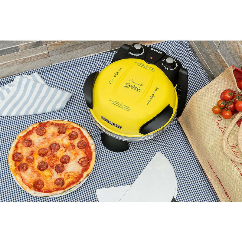 G3 Ferrari G10006 Pizza Express Delizia Forno Pizza 1200 W 400°C Pizza  fragrante in 5 minuti Ricettario incluso Giallo