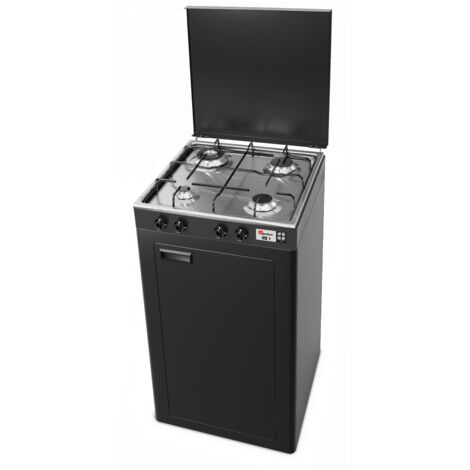 CFParker Fornello Cucina 4 Fuochi – Acciaio Inox GPL/Metano Con Mobile Grigi (Fabbricato Italia)