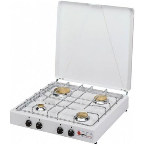 CFParker Fornello a Gas 4 Fuochi Gpl / Metano con Valvola di Sicurezza mod. 542S - Fonte di alimentazione: Gpl