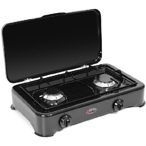 CFParker Fornello a Gas 2 Fuochi Gpl / Metano Nero Lucido mod. 5326NGP - Fonte di alimentazione: Metano