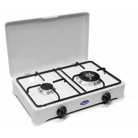 Fornello a gas 2 fuochi DOPPIA CORONA Metano / Gpl Valvolato NEW 2002GPS/C  Gpl