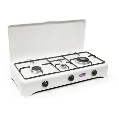 Fornello a Gas 3 Fuochi con Bruciatore Doppia Corona mod. 5324GP/C  Metano