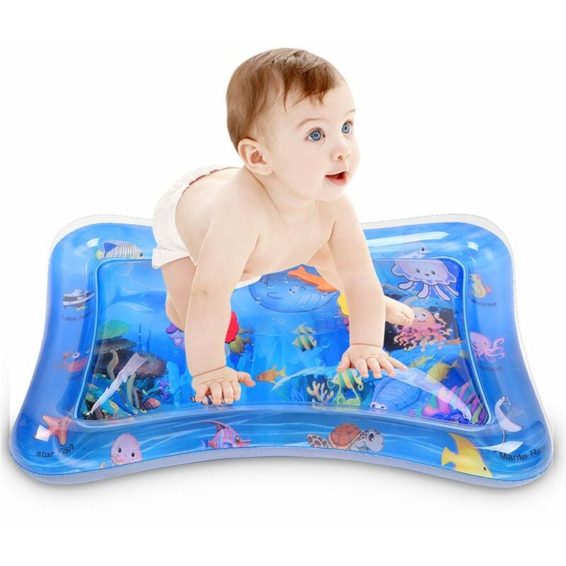 Estera de agua inflable para bebés para juegos de juguetes Bebe 3 6 meses 1 año de edad Regalo para bebés Bebé niña Actividad divertida Centro de juegos Estimulación del crecimiento del bebé (66x50cm)