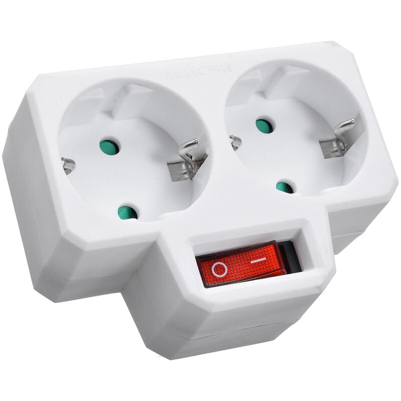 Enchufe europeo estanco 16A con interruptor Blanco - Blanco