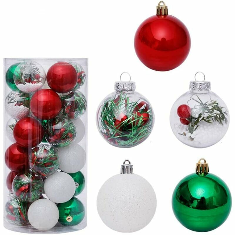 30PCS 2.36 '' Bolas de Navidad inastillables Adornos Decorativos Árbol de Navidad Bolas colgantes Conjunto de adornos