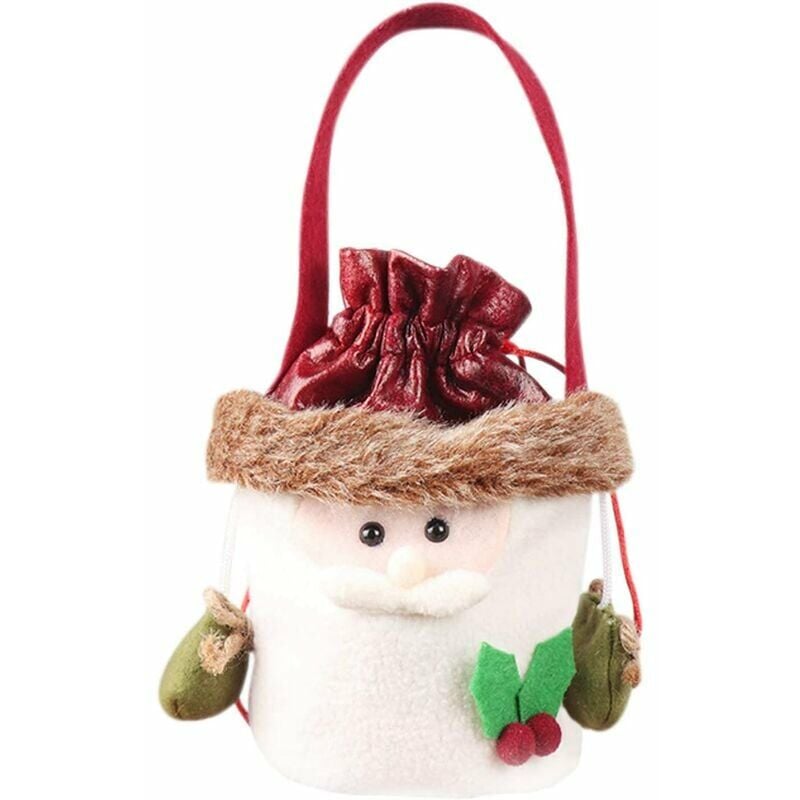 Bolsa de regalo de Navidad portátil Papá Noel Muñeco de nieve alce Bolsa de manzana Bolsa de almacenamiento de dulces para niños Bolsa de bendición de decoración de regalo