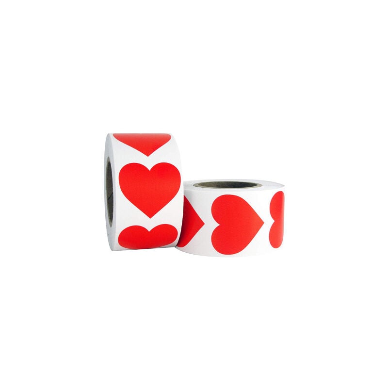 Etiquetas adhesivas con forma de corazón de 2,5 cm, etiquetas térmicas de corazón rojo de 2,5 cm, etiquetas de dirección para el día de San Valentín, regalos, bodas, cumpleaños, pequeñas empresas, 500/rollo, paquete de 2