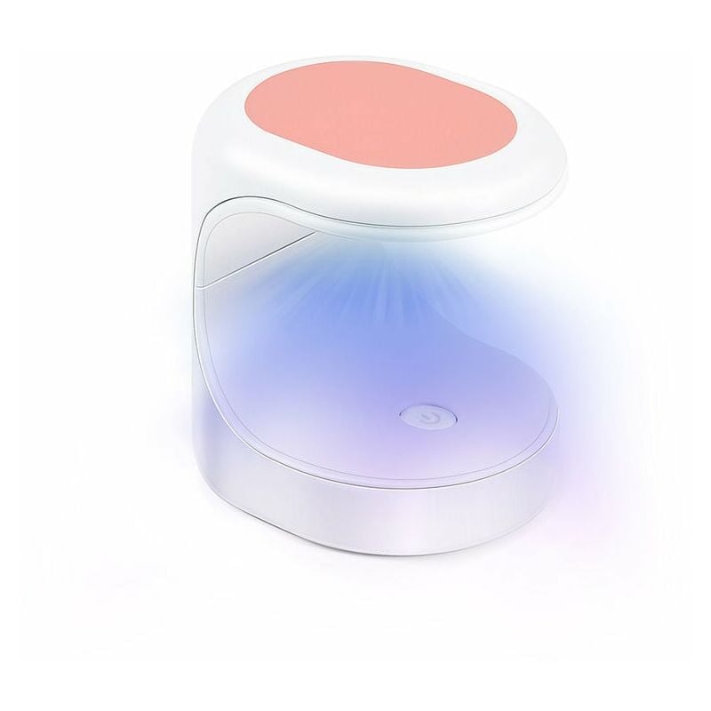 Mini lámpara de uñas LED UV de 2 piezas, lámpara pequeña portátil de 16 W, secador de uñas profesional, lámpara de terapia USB, lámpara mini lámpara de uñas, parche USB, terapia de luz de uñas para herramientas de manicura de uñas individuales (rosa + azul)