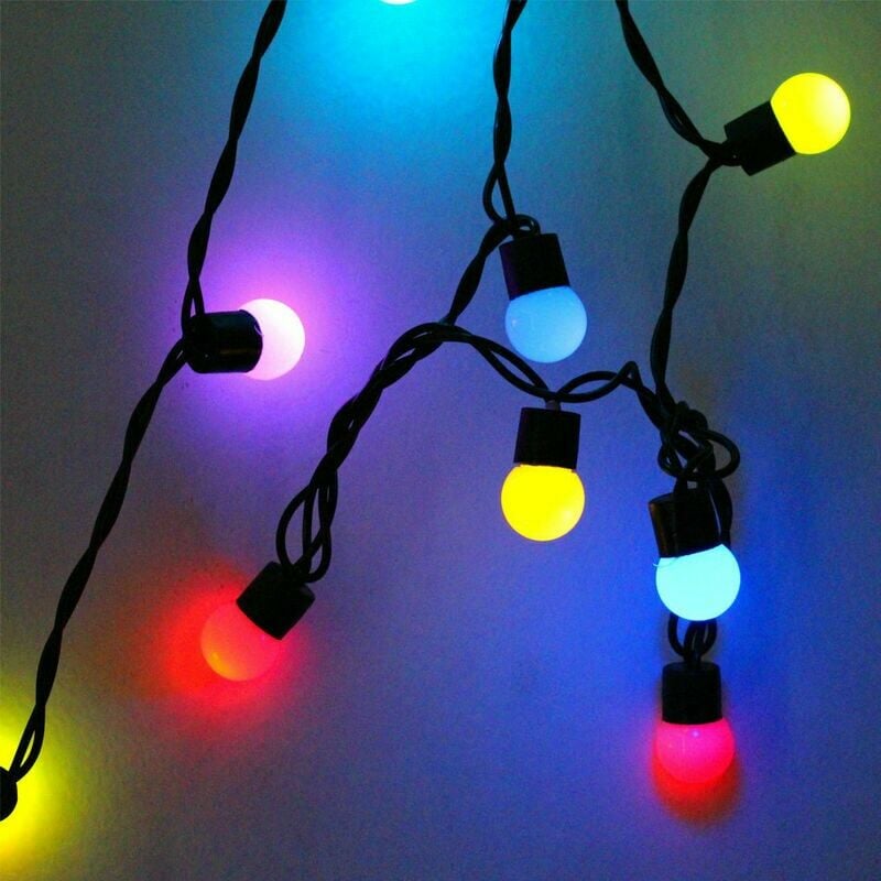 Tira de luces LED de 18 mm, pequeña bola amarilla, bola redonda grande, 5 metros, 50 luces, luz nocturna, luces decorativas, luces de Navidad, LYCXAMES