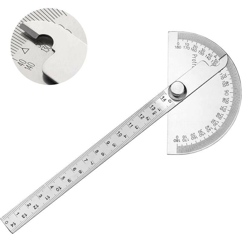 180 Degrés Rapporteur Métal Angle Finder Goniomètre Angle Règle En Acier  Inoxydable Outils De Travail Du Bois Règle De Mesure Rotative 150 CM