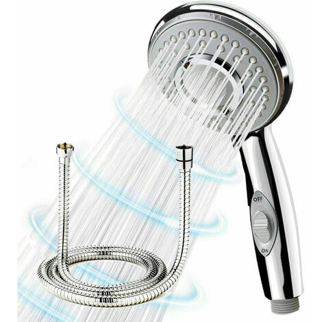 Pommeau de Douche avec Tuyau 2M tête de douche haute pression avec 5 modes  de douche tête de douche réglable à la main avec conception économe en eau