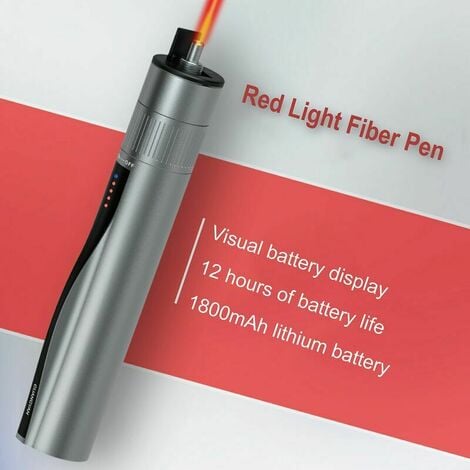 Stylo testeur de Fiber optique Rechargeable 15KM, stylo Laser rouge,  localisateur visuel de défauts pour le Test de câbles de Fiber optique,GRAY