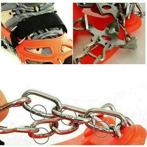 Crampon Chaussure Neige(1 Paire),Crampon Antidérapent avec 8 Crochets pour  Chaussures pour chaîne Acier au manganèse Neige Escalade de randonnée ou