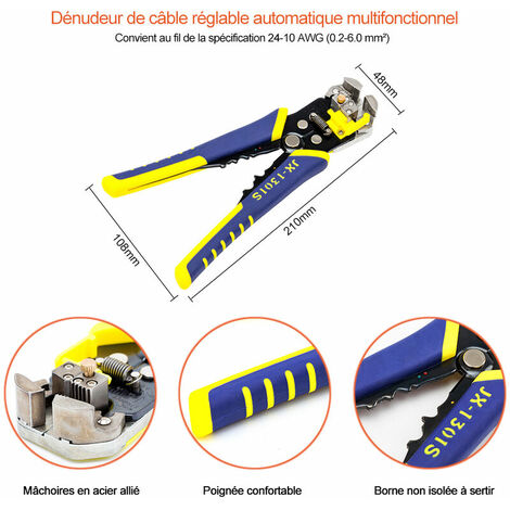 Pinces à sertir, pinces à sertir à cliquet d'ingénierie, pinces à dénuder  Bootlace Ferrule Crimper, kit de pinces pour bornes d'extrémité de cordon