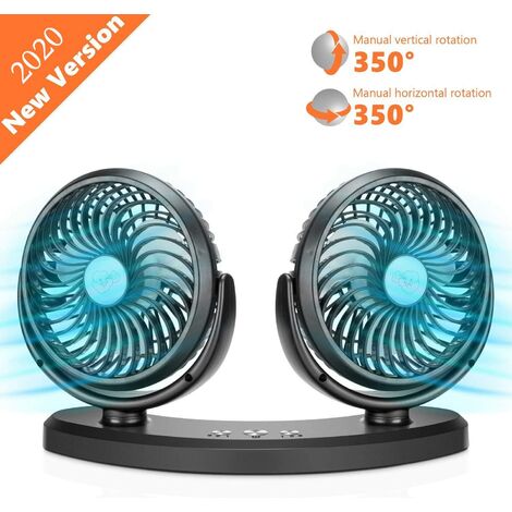 Bleu Etmury Ventilateur USB Mini Ventilateur USB Rechargeable Portable 3 Vitesses avec Éclairage Bleu LED Fan de Refroidissement pour Maison Voyage Pique-Nique et Les Activités de Plein air 